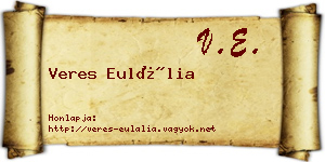 Veres Eulália névjegykártya